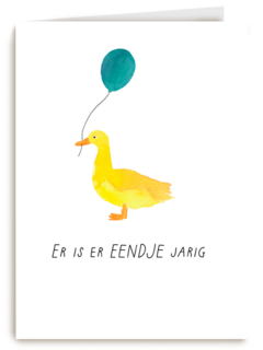 Er is er eendje jarig verjaardagskaart