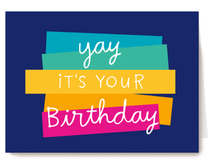 verjaardag kaart stijlvol yay it is your birthday