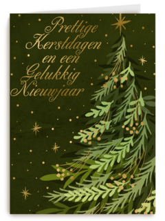 Kerstkaart stijlvolle kerstboom