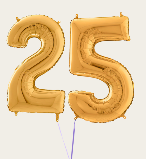 Cijferballon 25 Jaar Goud XL