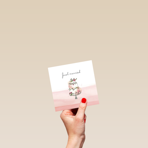 watercolor just married