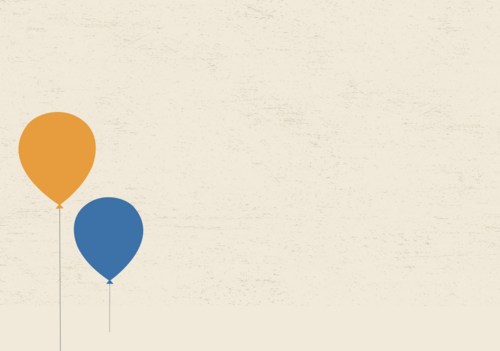 verjaardag met ballonnen en labels