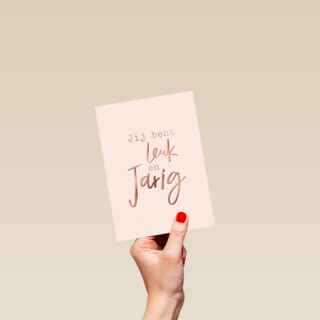jij bent leuk en jarig in metallic patroon