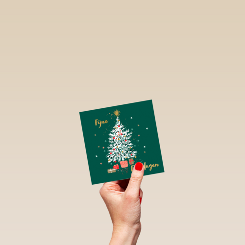 Groene kerstkaart vrolijke kerstboom
