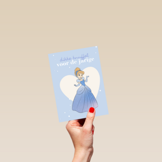prinses kaart disney dikke knuffel voor de jarige assepoester