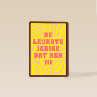 verjaardag kaart hip patroon de leukste jarige dat ben jij