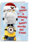 minion kerstkaart santa nice list this xmas