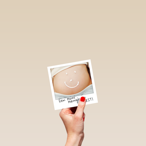 polaroid kaart geboorte zwangerschap meisje