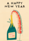 nieuwjaarskaart hip regenboog prosecco