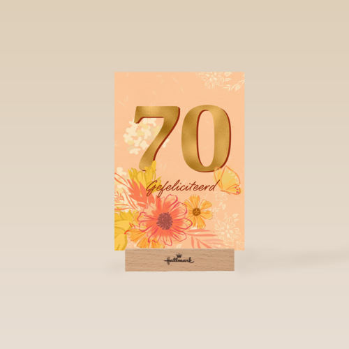 Verjaardagskaart 70 met bloemen