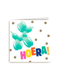 Verjaardagskaart ballondier hoera