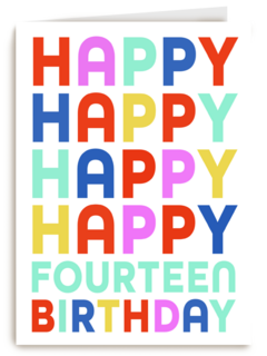 happy fourteenth birthday with these colours