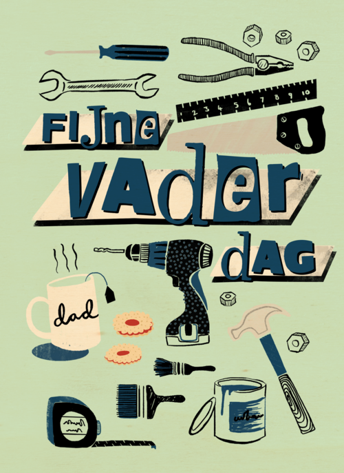 vaderdag kaart gereedschap