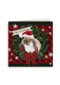Kerstkaart konijn kerstmuts