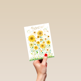 beterschap kaart klassiek zonnebloemen turnowsky