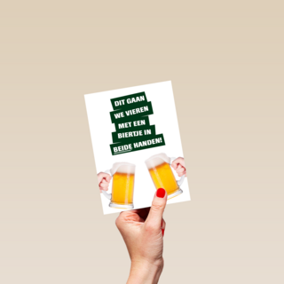 dit gaan we vieren met een biertje kaart