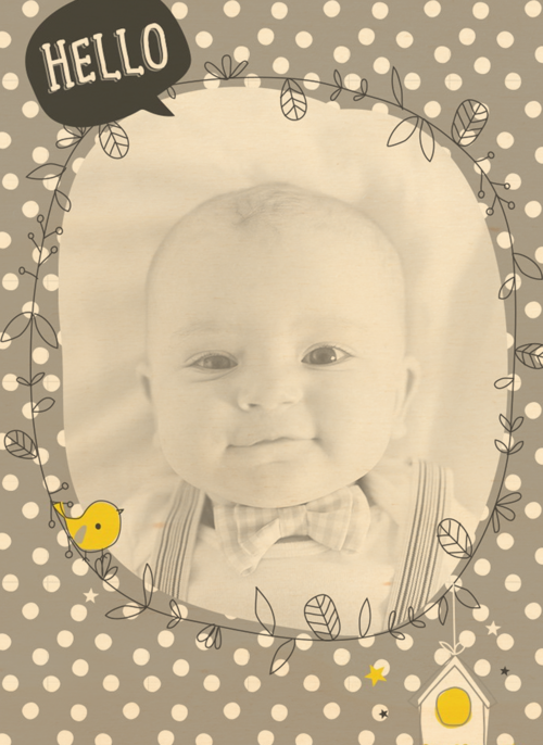 fotokaart hello klein baby kindje