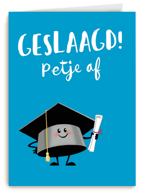 geslaagd petje af