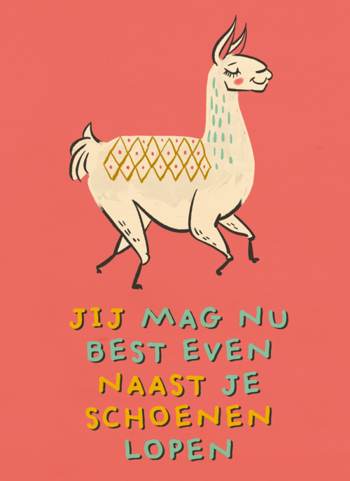 naast je lama schoenen lopen