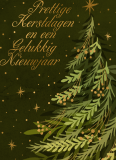 Kerstkaart stijlvolle kerstboom