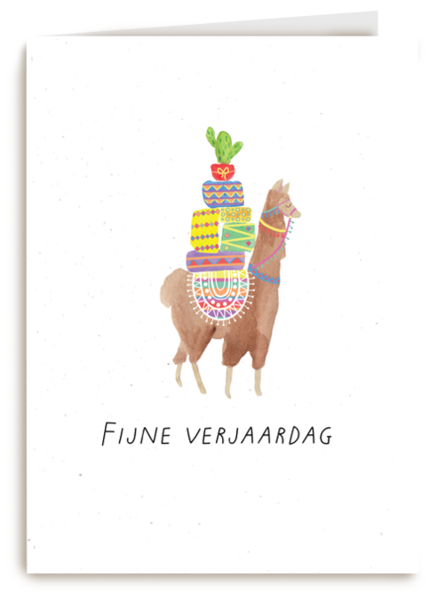 Lama verjaardagskaart fijne verjaardag