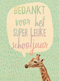 Bedanktkaart juf meester voor het super leuke schooljaar
