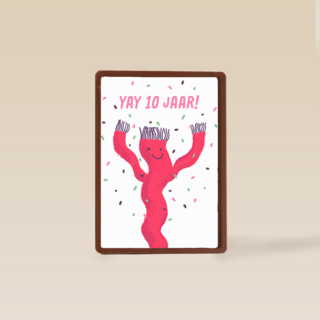 Een feestelijke kaart voor een 10 jarige