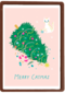 kerstkaart met kerstboom merry catmas