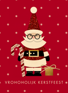 kerstkaart klassiek vrohoholijk kerstfeest