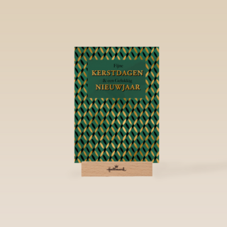 Stijlvolle kerstkaart groen met goud