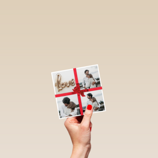 valentijnskaart strik met 4 fotos