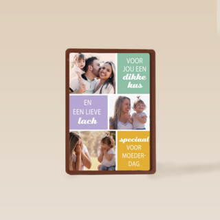 fotokaart moederdag 3 fotos dikke kus