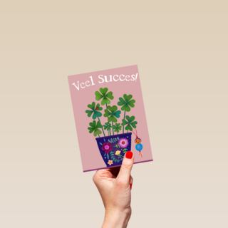 Succes kaart klavertjes vier plant