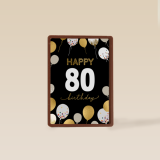 Verjaardagskaart ballonnen met leeftijd zwart