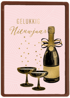 nieuwjaar kaart champagne bubbels