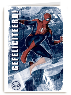 Spiderman kaart gefeliciteerd