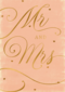 Trouwdagkaart Mr and Mrs Roze met goud