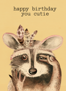 verjaardag kaart hip happy birthday to you cutie wasbeer