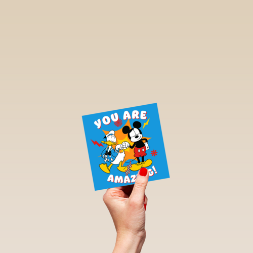 Bedankt kaart Mickey en Donald
