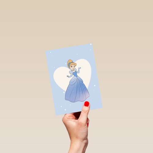prinses kaart disney verjaardag blanco assepoester