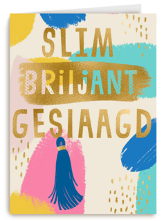Geslaagd kaart slim briljant geslaagd