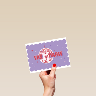 Verjaardagskaart Van Harte Discobal