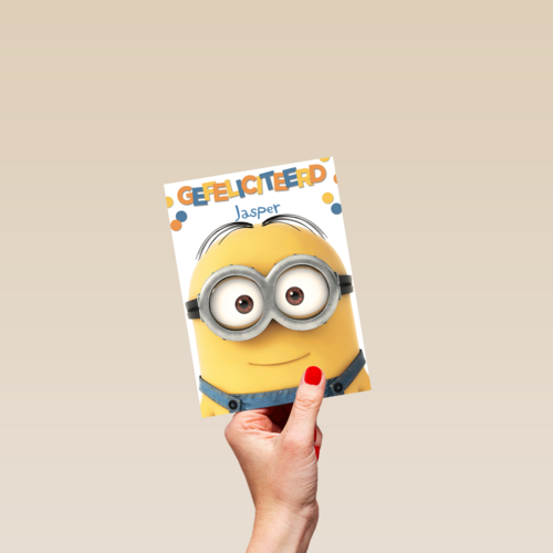 Despicable Me minion dave met bril Gefelicitieerd