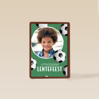 Uitnodiging Lentefeest voetbal fotokaart