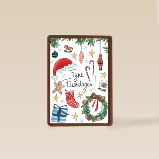 kerstkaart kerst items vrolijk design matia studio