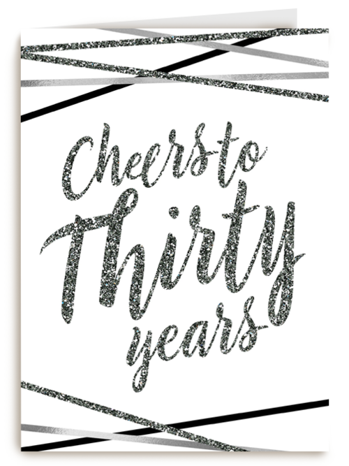 Verjaardagskaart Cheers to 30 years