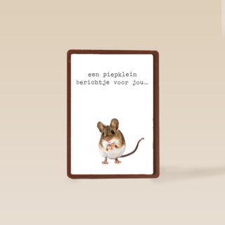 Zomaar kaart een piepklein berichtje Furry cuddles muis