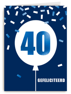 Verjaardagskaart leeftijden man 40 ballon