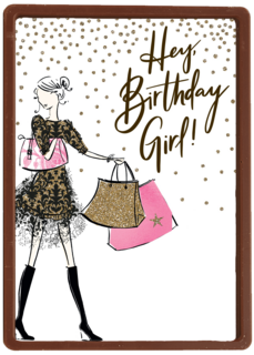 Verjaardagskaart tiener meisje en jonge vrouw Hey birthday girl