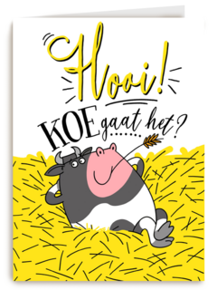 vriendschapskaart hooi koe gaat het